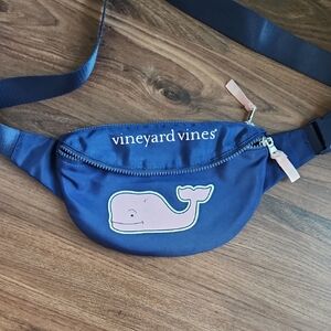 Vineyard Vines Blue Belt Bag with Whale Logo